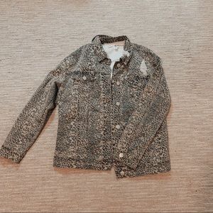 Leopard print denim jacket